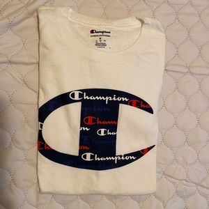 Men’s Champion T-Shirt, White, Size = M